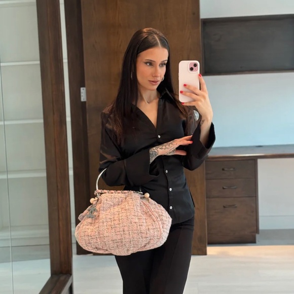 Authentic Pre-Owned Chanel Tweed Boucle Knitting Bag Pink - Picture 3 of 13